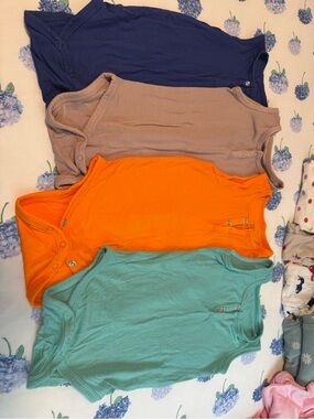 Kyte BABY Tank Bodysuit Set in Royal sunset tangerine & Caribbean